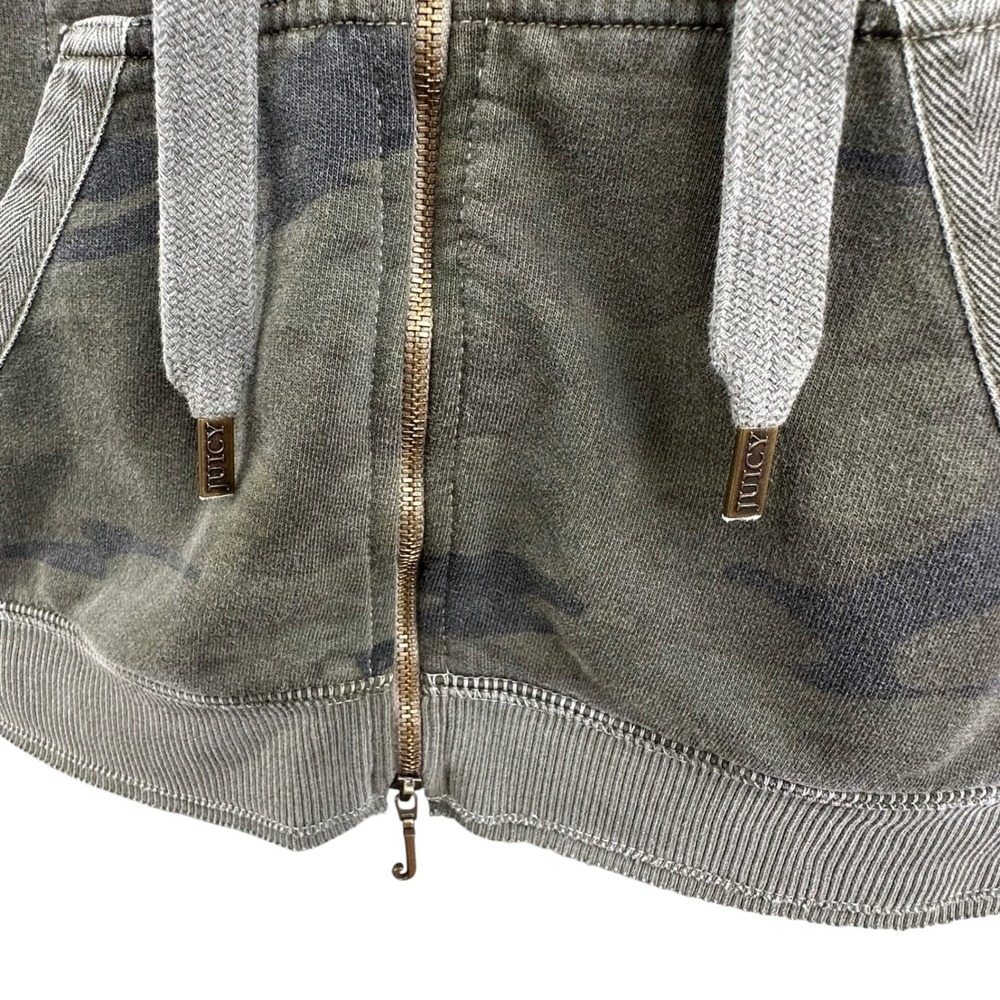 Juicy Couture Vintage Y2K Camo Sleeveless Hoodie Vest Camouflage Made in USA S - Picture 4 of 12